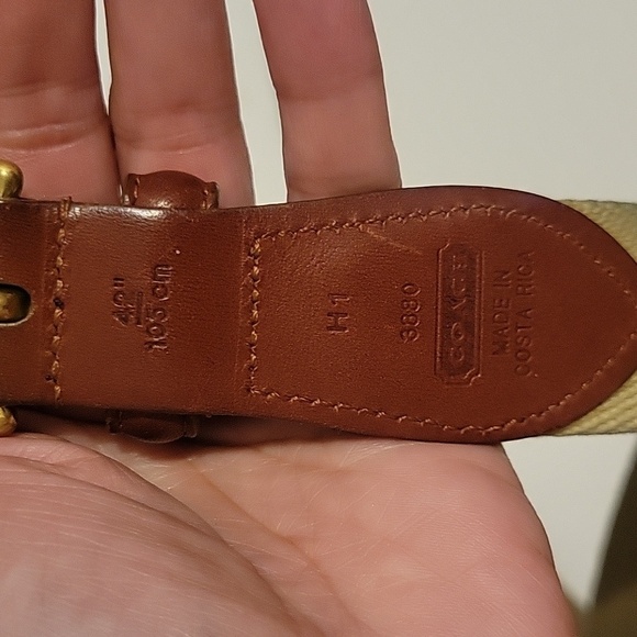 Coach Vintage Men's Leather and Twill Belt EUC Size 42 Equestrian - Picture 4 of 4